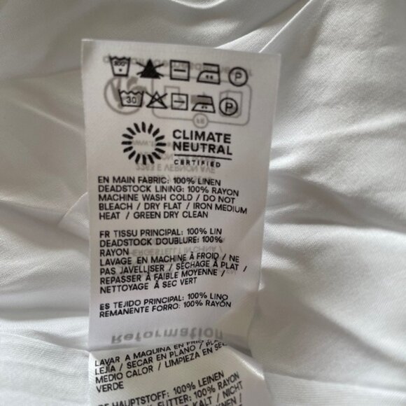 NEW Reformation Balia Midi Linen Dress in Strawberry Jam White Red | US 2 - Picture 13 of 14